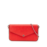 ルイ ヴィトン エピ ポシェット フェリーチェ 斜め掛け チェーン ショルダーバッグ M41559 コクリコ レッド レザー レディース LOUIS VUITTON 【中古】